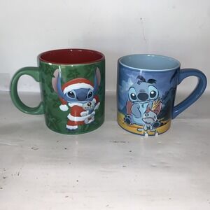 Disney Stitch Mugs Set Of 2. Stitch Christmas. Ohana Means Family.